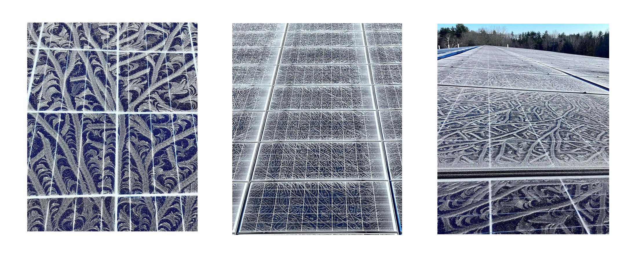 ice on solar panels