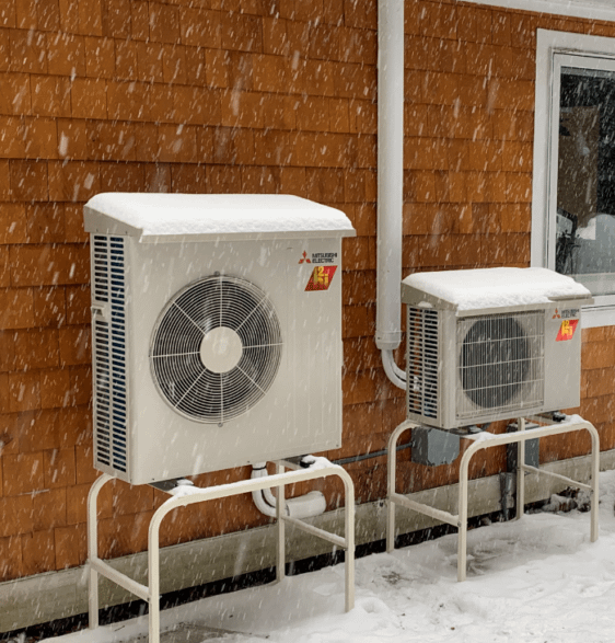 Heat pump in winter storm